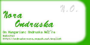 nora ondruska business card